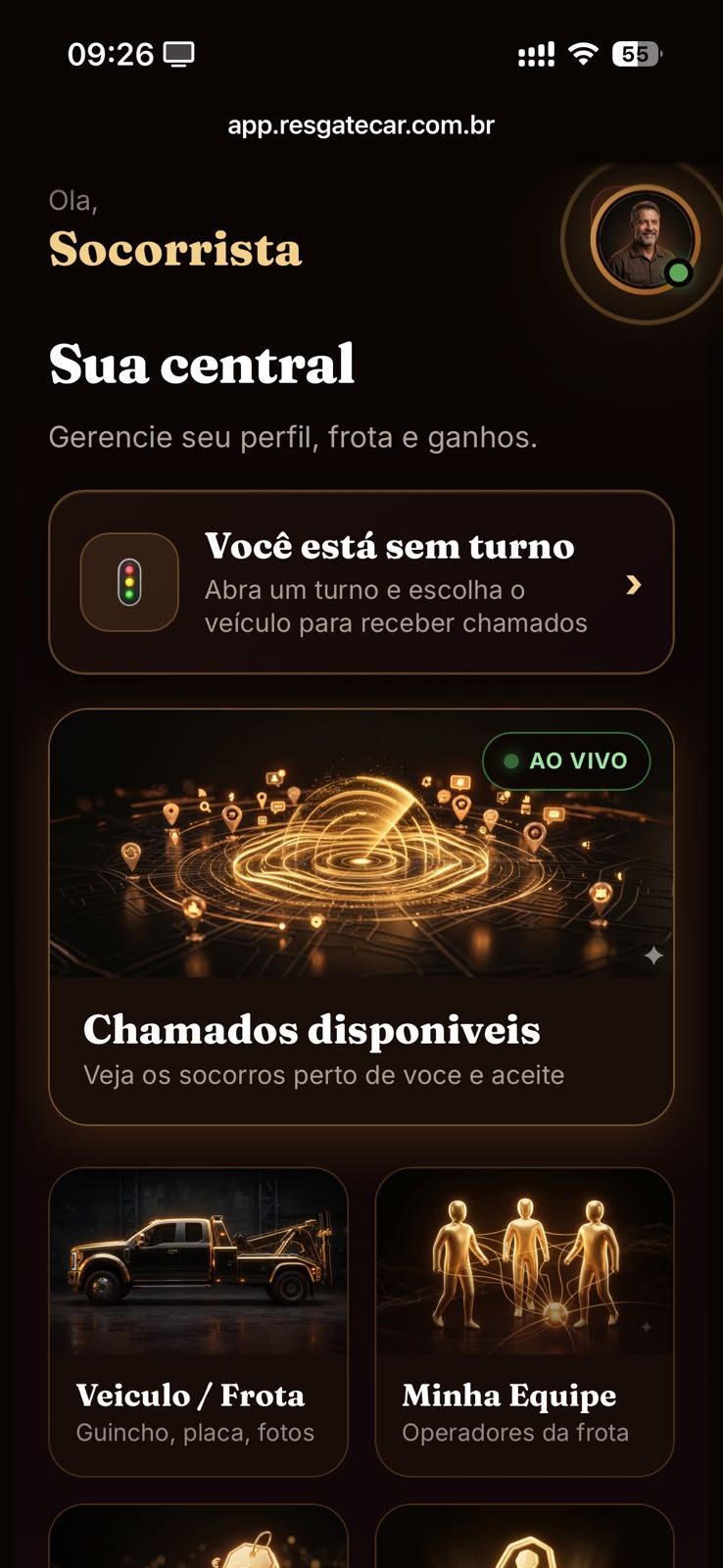 App ResgateCAR socorrista — tela 2