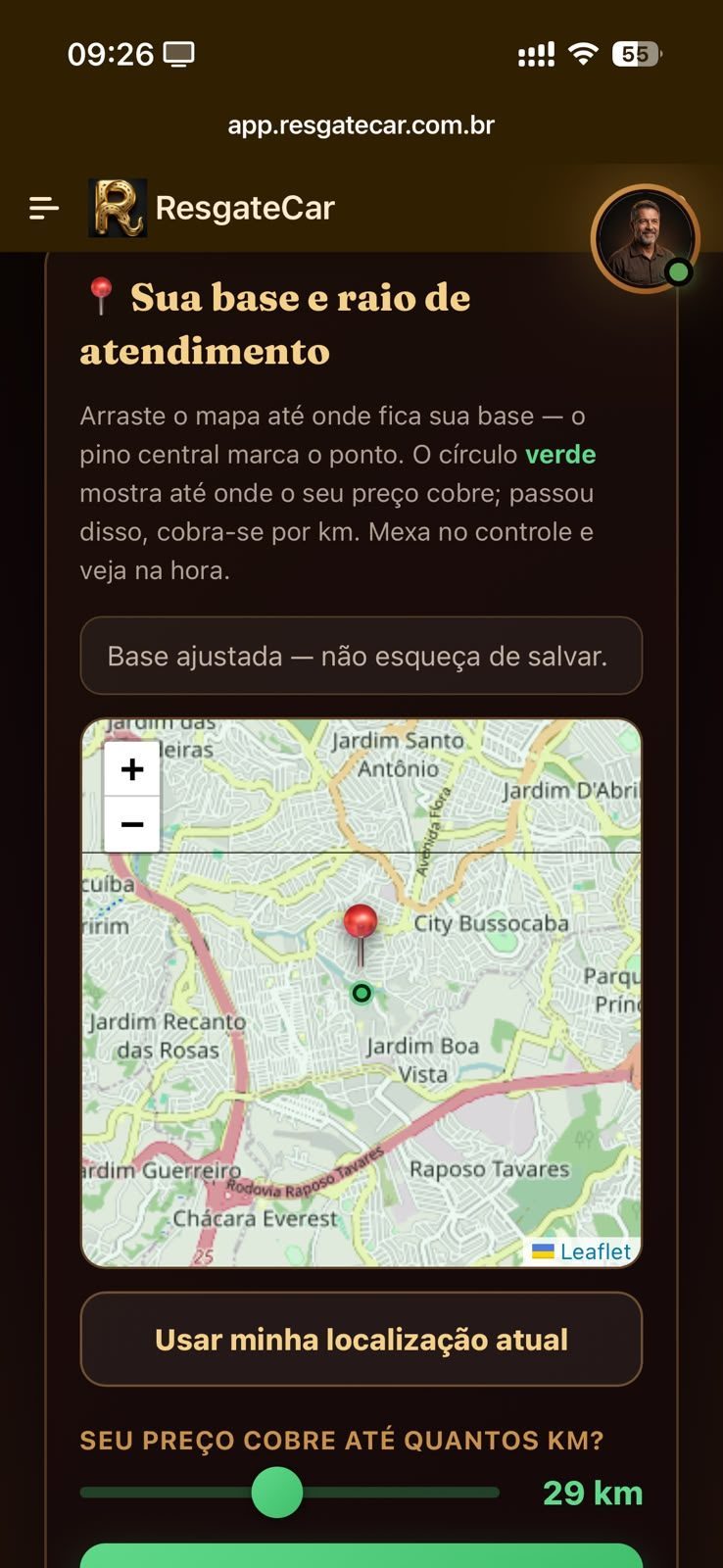 App ResgateCAR socorrista — tela 9