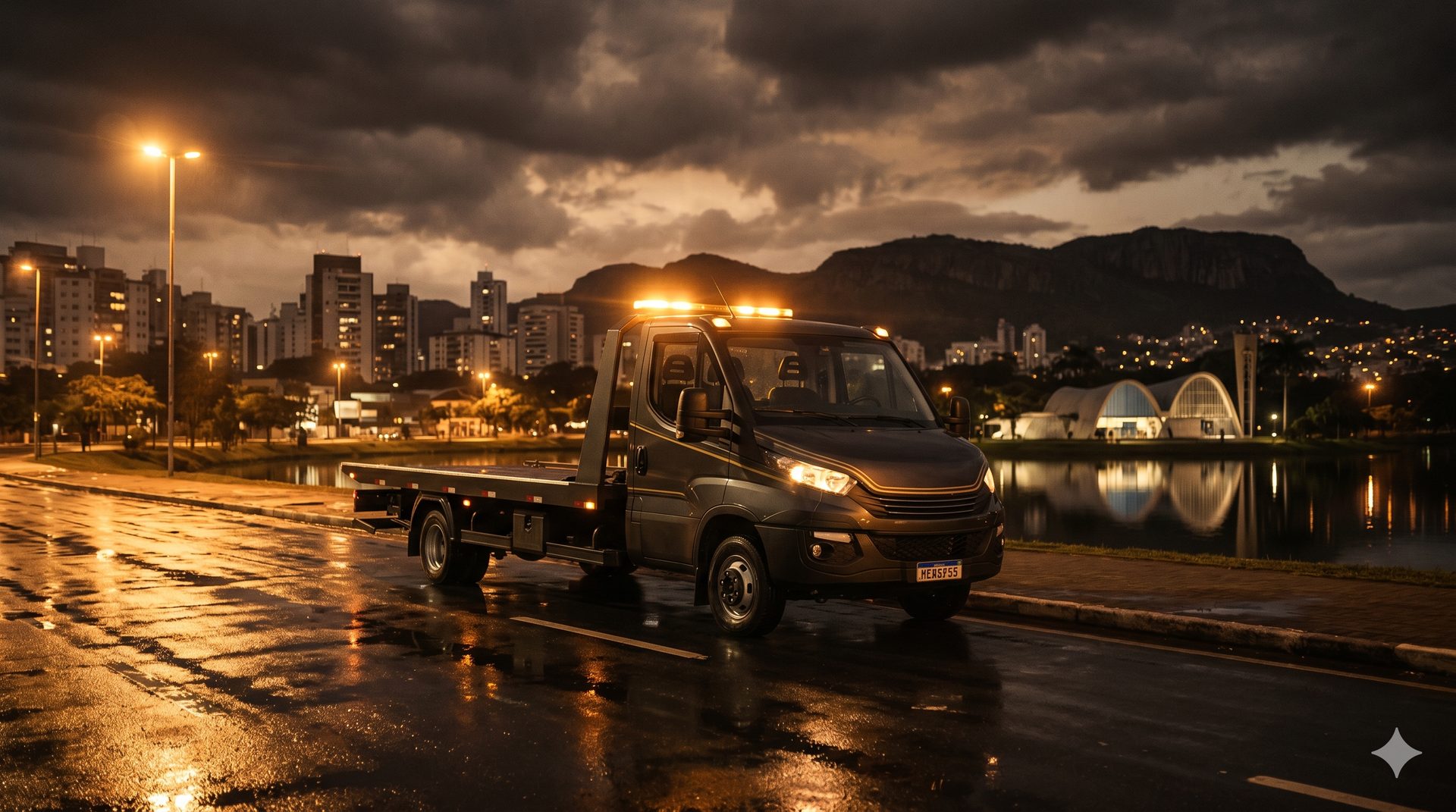 Skyline de Belo Horizonte com a Serra do Curral — cobertura de guincho ResgateCAR